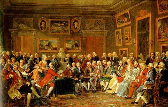 In the Salon of Madame Geoffrin in 1755, Anicet-Charles-Gabriel Lemonnier